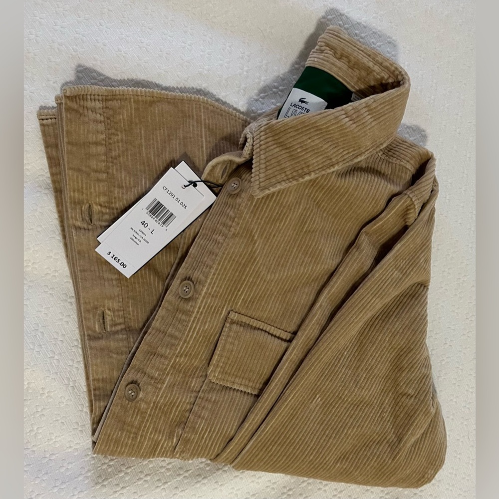 Lacoste LIVE | Women's Lacoste LIVE Pockets Ribbed Velvet Shirt | Size 40 - L